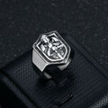 Anillo de Protección Sagrada Escudo de las Cruzadas Estilo Clásico