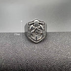 Anillo de Protección Sagrada Escudo de las Cruzadas Estilo Clásico