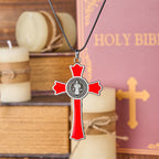 Collar con Dije de Protección Divina Crucifijo Multicolor Estilo Clásico (6 colores)
