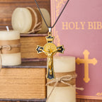 Collar con Dije de Protección Divina Crucifijo Multicolor Estilo Clásico (6 colores)