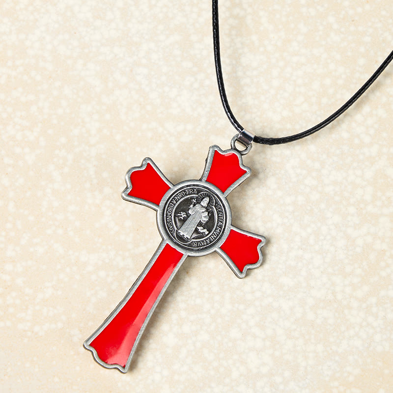 Collar con Dije de Protección Divina Crucifijo Multicolor Estilo Clásico (6 colores)