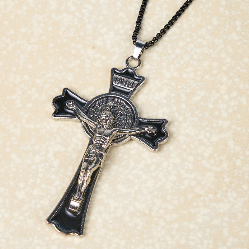 Collar con Dije de Protección Divina Crucifijo Multicolor Estilo Clásico (6 colores)