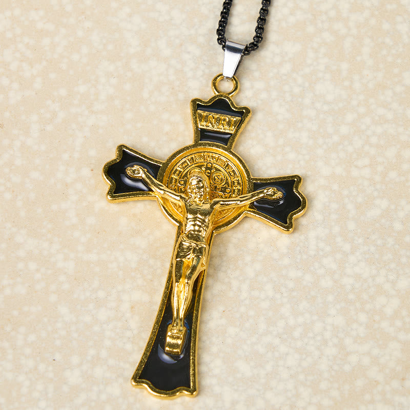 Collar con Dije de Protección Divina Crucifijo Multicolor Estilo Clásico (6 colores)
