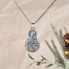 Collar con Dije Símbolo de Fe de la Virgen y el Niño Estilo Clásico