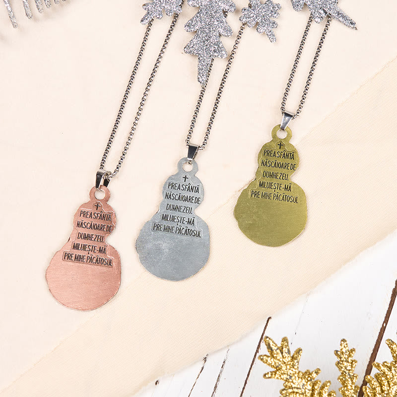 Collar con Dije Símbolo de Fe de la Virgen y el Niño Estilo Clásico
