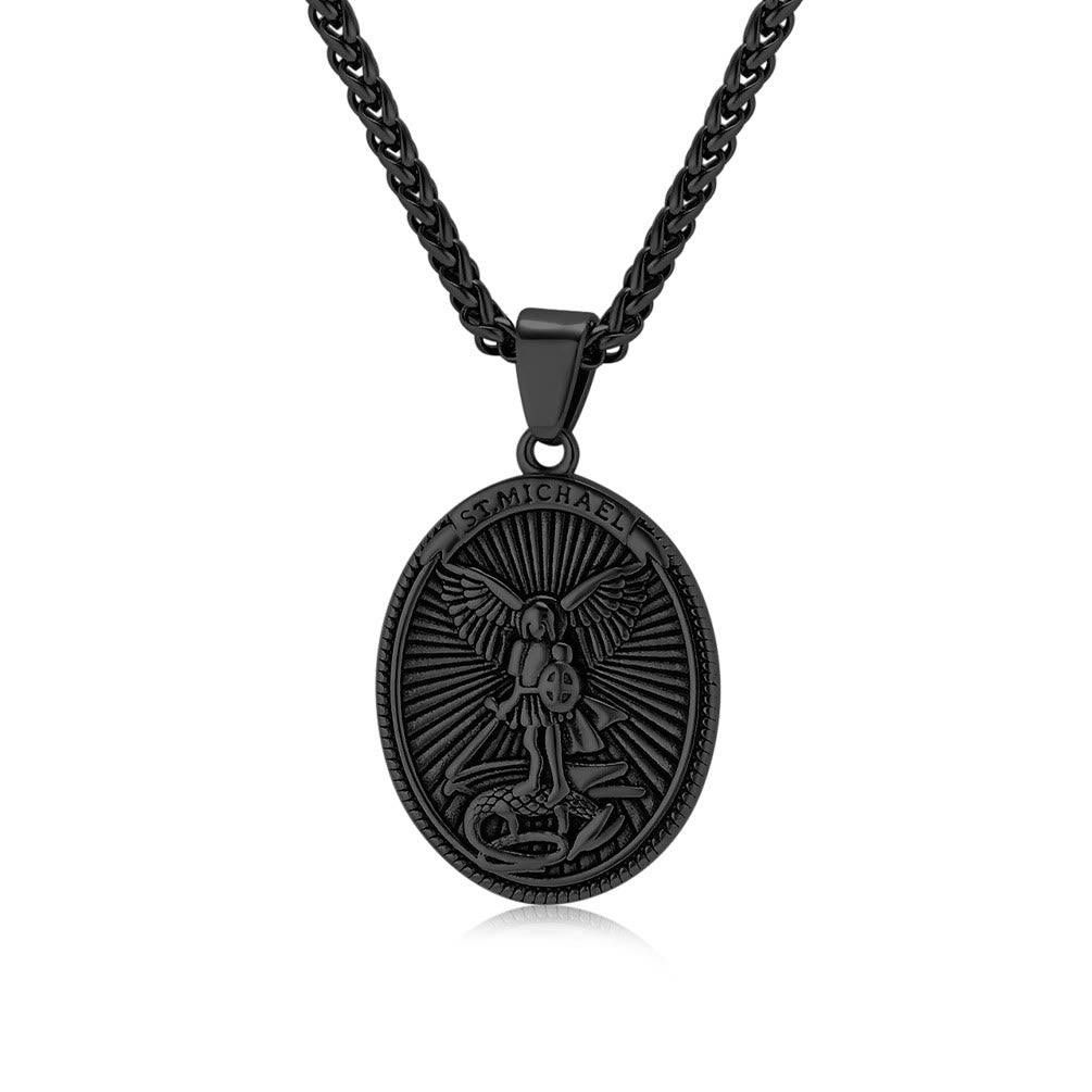 Collar con Dije de San Miguel Arcángel Efesios 6:10 Estilo Clásico