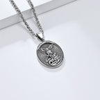 Collar con Dije de San Miguel Arcángel Efesios 6:10 Estilo Clásico