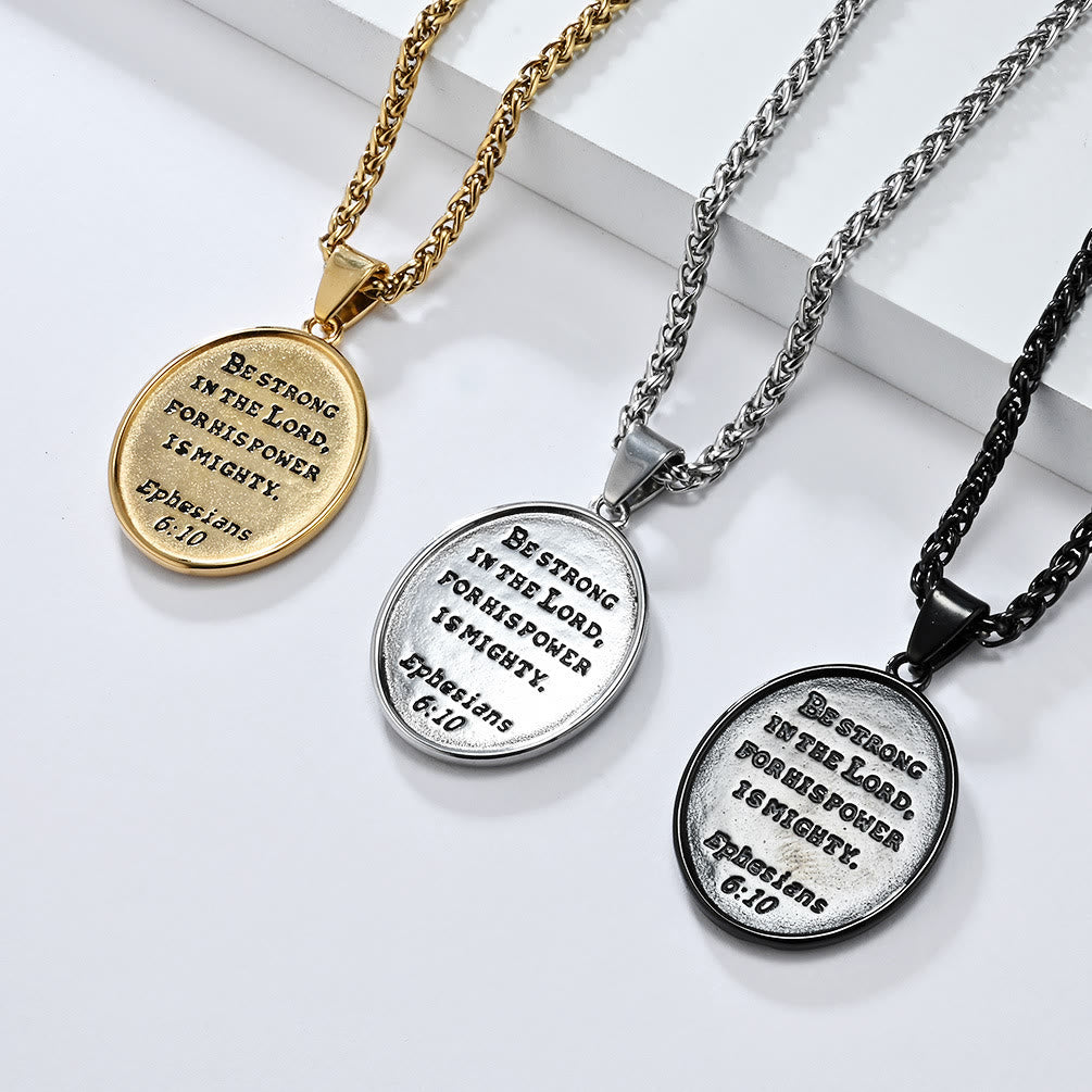 Collar con Dije de San Miguel Arcángel Efesios 6:10 Estilo Clásico