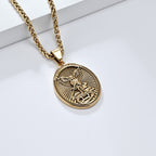Collar con Dije de San Miguel Arcángel Efesios 6:10 Estilo Clásico