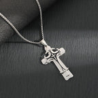 Collar con Dije de Cruz de Doble Capa Estilo Moderno
