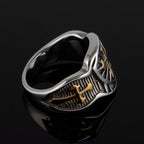 Anillo de Protección Divina Escudo de Cruz Estilo Moderno