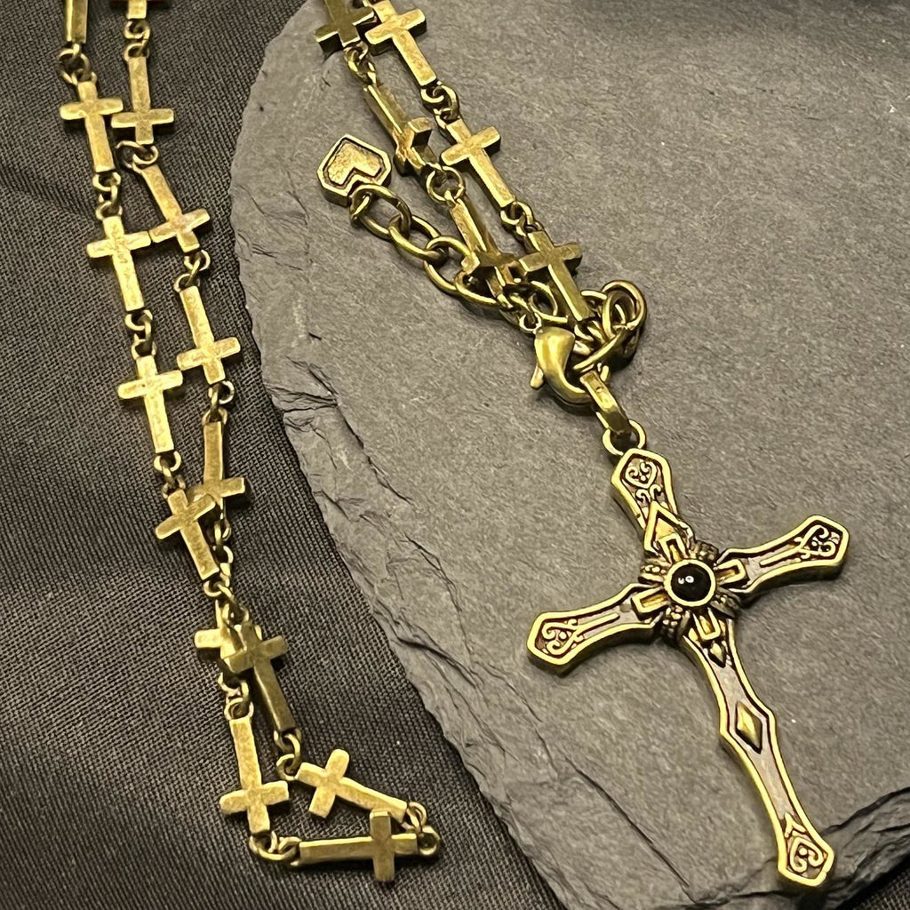 Collar con Dije de Cruz de Salvación Sagrada Estilo Moderno
