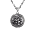 Collar con Dije de San Jorge Vencedor del Dragón Estilo Clásico