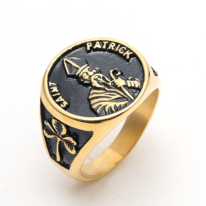 Anillo de Acero Inoxidable de San Patricio Estilo Clásico
