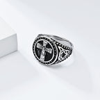 Anillo Sello de Cruz de Cruzado Medieval Estilo Vintage