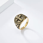 Anillo Sello de Cruz de Cruzado Medieval Estilo Vintage