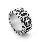 Anillo con Patrón de Cruz Sagrada Estilo Moderno
