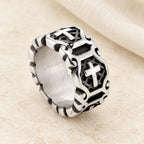 Modern Style Sacred Cross Pattern Ring
