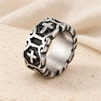 Modern Style Sacred Cross Elegant Pattern Ring
