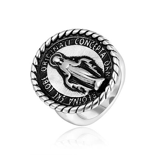 Anillo de Bendición con Medallón de la Virgen María Estilo Clásico