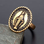 Anillo de Bendición con Medallón de la Virgen María Estilo Clásico