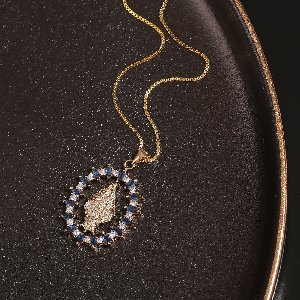 Collar con Dije de Gemas de la Medalla Milagrosa de la Virgen Estilo Lujo