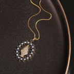 Collar con Dije de Gemas de la Medalla Milagrosa de la Virgen Estilo Lujo