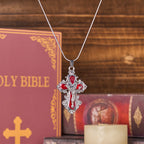 Collar con Dije de Fe Crucifijo Cruz de Jesús en 4 Colores Estilo Clásico