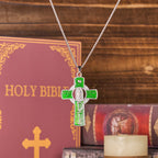 Collar con Dije de Cruz de Fe con la Virgen María y la Virgen de Guadalupe en 6 Colores