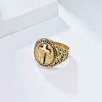 Anillo Robusto de Fe Divina con Cruz Estilo Minimalista