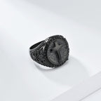 Anillo Robusto de Fe Divina con Cruz Estilo Minimalista