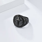 Anillo Robusto de Fe Divina con Cruz Estilo Minimalista