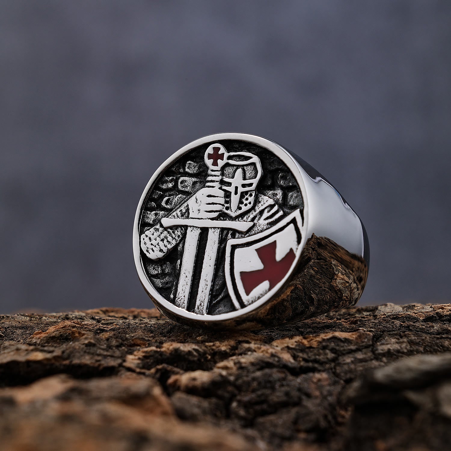 Anillo de Fe Divina Cruz de los Caballeros Templarios Estilo Retro Clásico