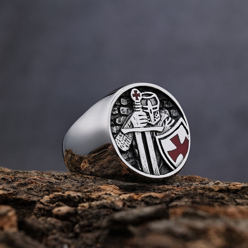 Anillo de Fe Divina Cruz de los Caballeros Templarios Estilo Retro Clásico