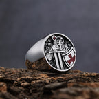 Anillo de Fe Divina Cruz de los Caballeros Templarios Estilo Retro Clásico