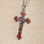Collar con Dije de Protección Crucifijo Clásico Multicolor Estilo Retro