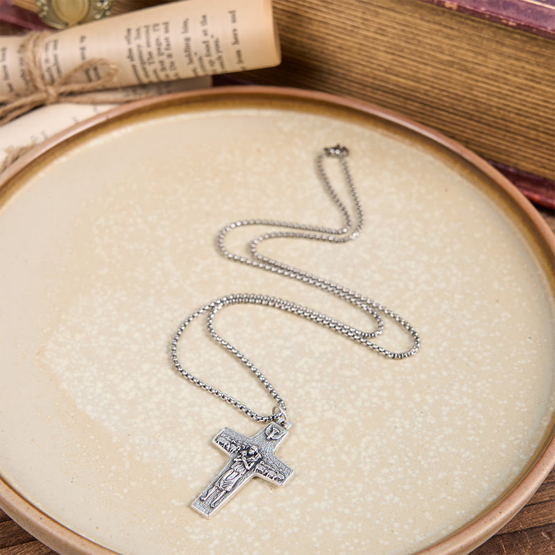 Collar con Dije de Jesús y Sus Ovejas "El Buen Pastor" Estilo Retro