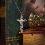 Collar con Dije de Bendición Crucifijo de Jesús Estilo Retro Exclusivo