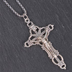 Collar con Dije de Bendición Crucifijo de Jesús Estilo Retro Exclusivo