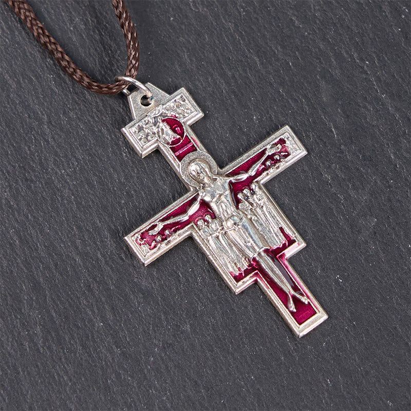 Collar con Dije de la Cruz de San Damián de San Francisco | Símbolo de Fe y Paz