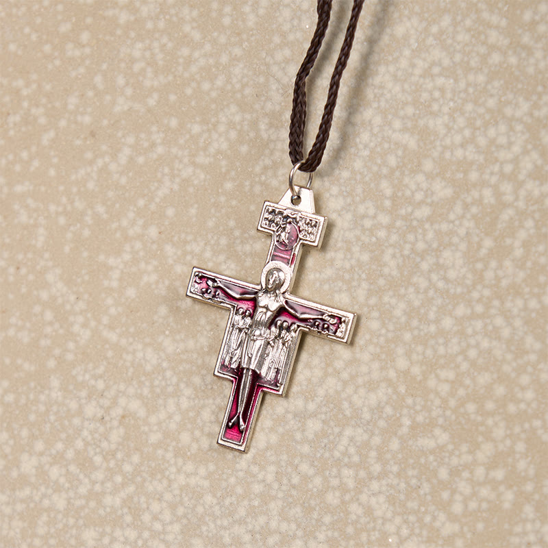 Collar con Dije de la Cruz de San Damián de San Francisco | Símbolo de Fe y Paz