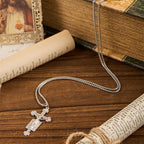 Collar con Dije de Bendición Crucifijo de Jesús con Ángeles de Diseño Exclusivo