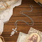 Collar con Dije de Bendición Crucifijo de Jesús con Ángeles de Diseño Exclusivo