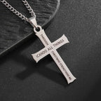 Collar con Dije de Fe Cruz con Ícono "TODO LO PUEDO" Estilo Minimalista