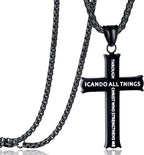 Collar con Dije de Fe Cruz con Ícono "TODO LO PUEDO" Estilo Minimalista