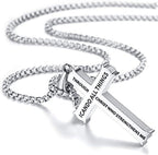 Collar con Dije de Fe Cruz con Ícono "TODO LO PUEDO" Estilo Minimalista