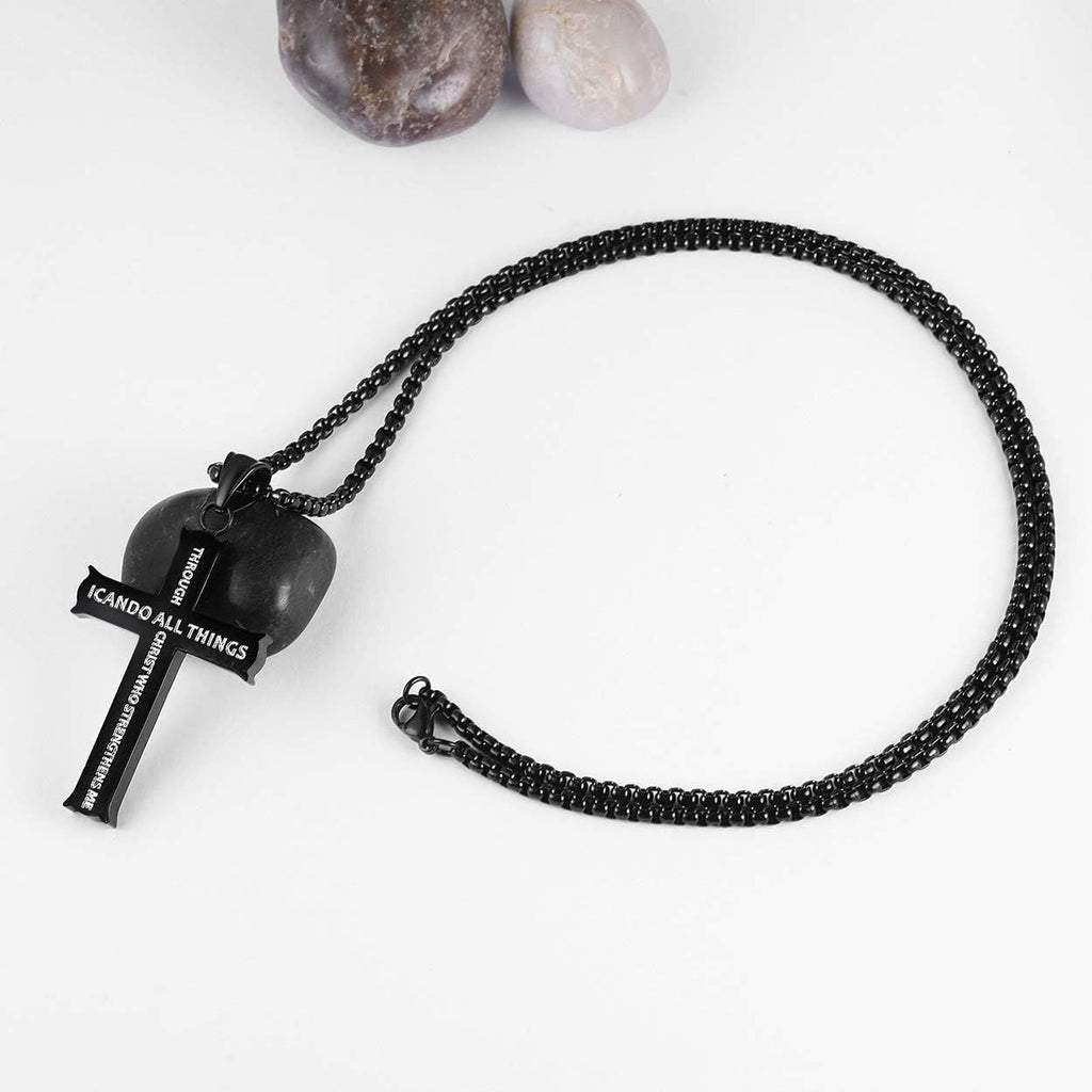 Collar con Dije de Fe Cruz con Ícono "TODO LO PUEDO" Estilo Minimalista