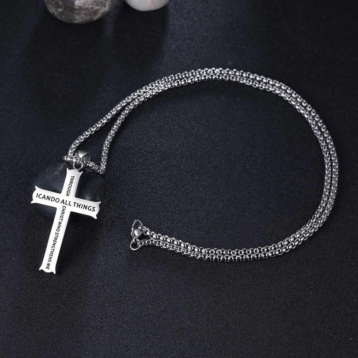 Minimalist Style "I CAN DO ALL THINGS" Icon Cross Faith Pendant