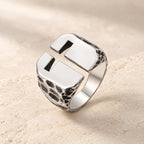 3 Colors Minimalist Style Cross Engraved Stainless Steel Faith Ring