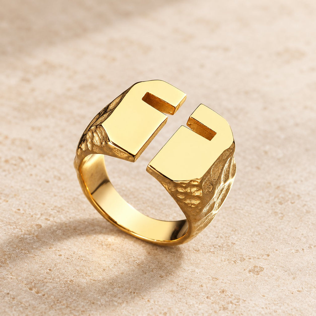 3 Colors Minimalist Style Cross Engraved Stainless Steel Faith Ring